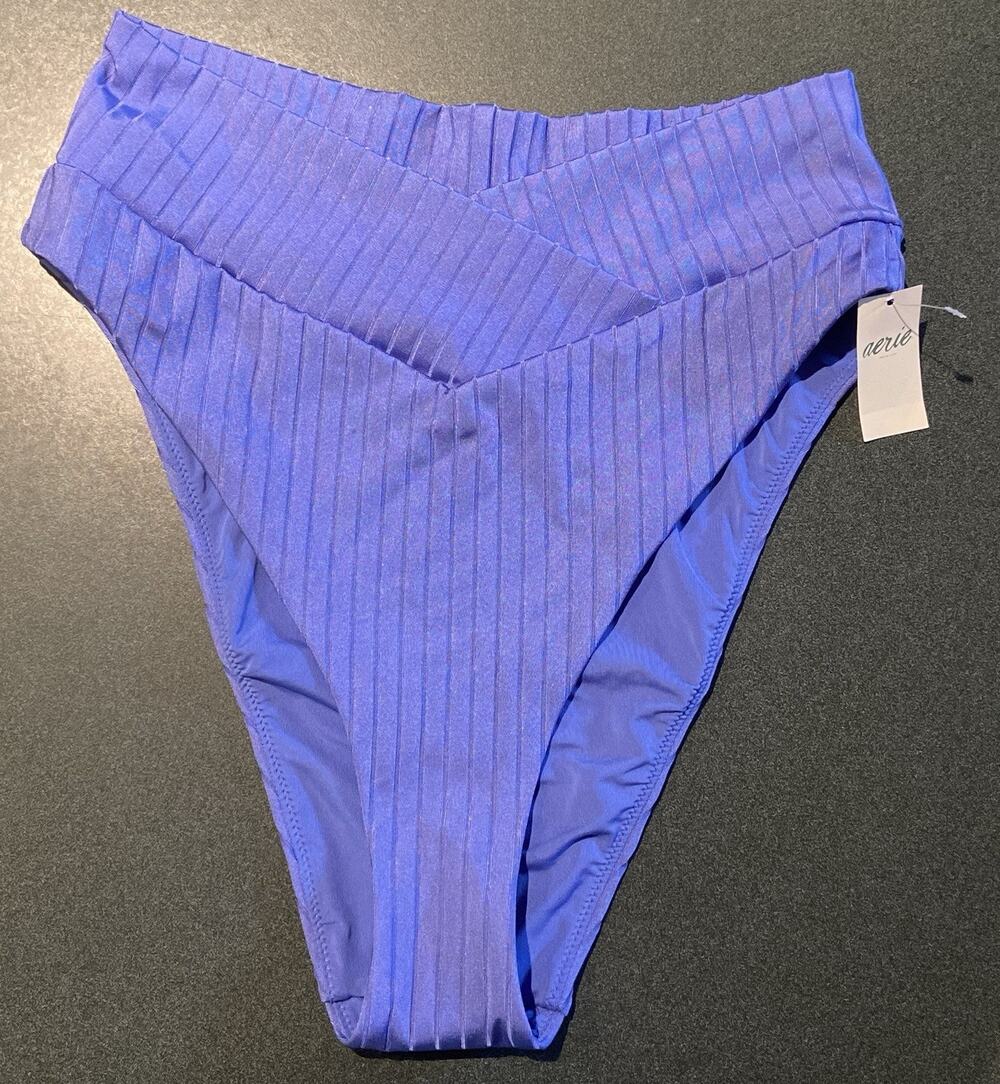 Aerie Bikini Bottom Lavender Periwinkle Purple Sz L Retail $34.95 New W/ Tags